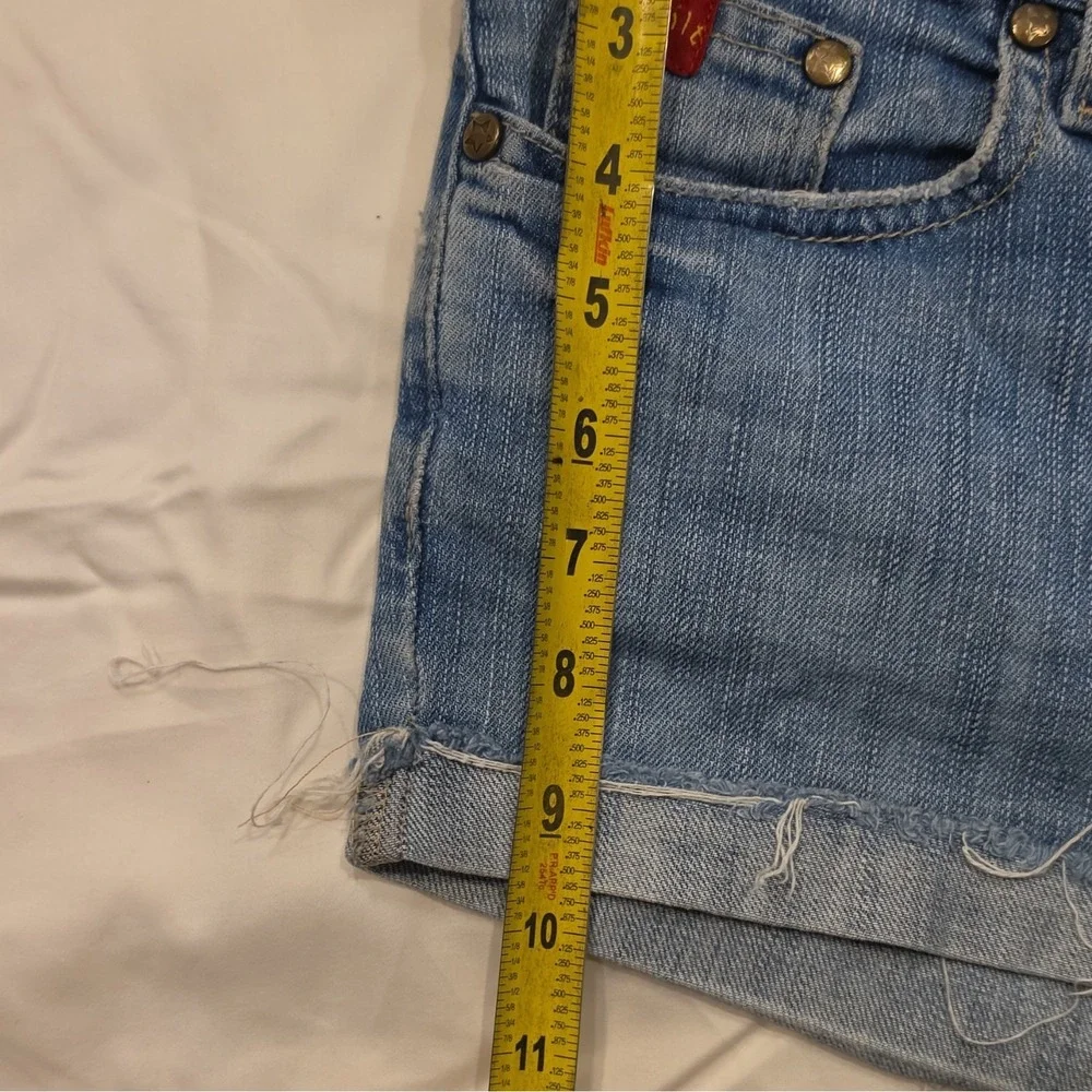 tilt Girls Blue Denim Shorts Size 7 Regular Fit Button Closure Pockets #99